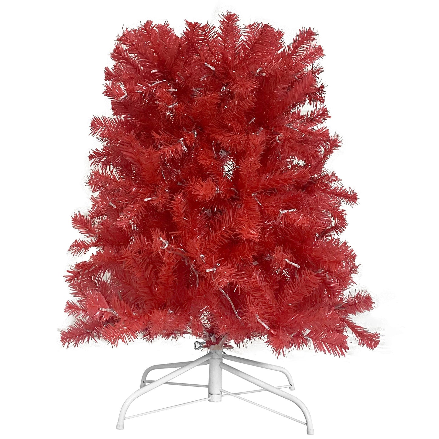 6FT Curved Top Artificial Fir Christmas Tree with LED Lights