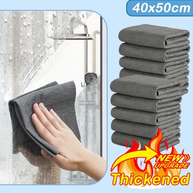 1-10PCS Magic Cleaning Cloths Reusable Microfiber Washing Rags Car Window Mirror Wipe Towels Rag Household Kitchen Clean Tools - Korvel