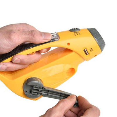 Solar Power LED Hand Crank Flashlight with USB Charger