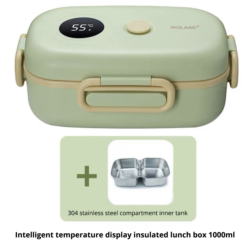 New Smart LCD Temperature Digital Display Insulated Lunch Box Portable Electric Lunch Box Lunch Box Suitable for Outdoor Travel - Korvel