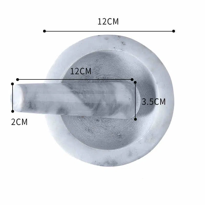 Marble exquisite thickened manual household kitchen spice grinding and crushing stone mortar garlic puree pestle - Korvel