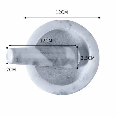 Marble exquisite thickened manual household kitchen spice grinding and crushing stone mortar garlic puree pestle - Korvel