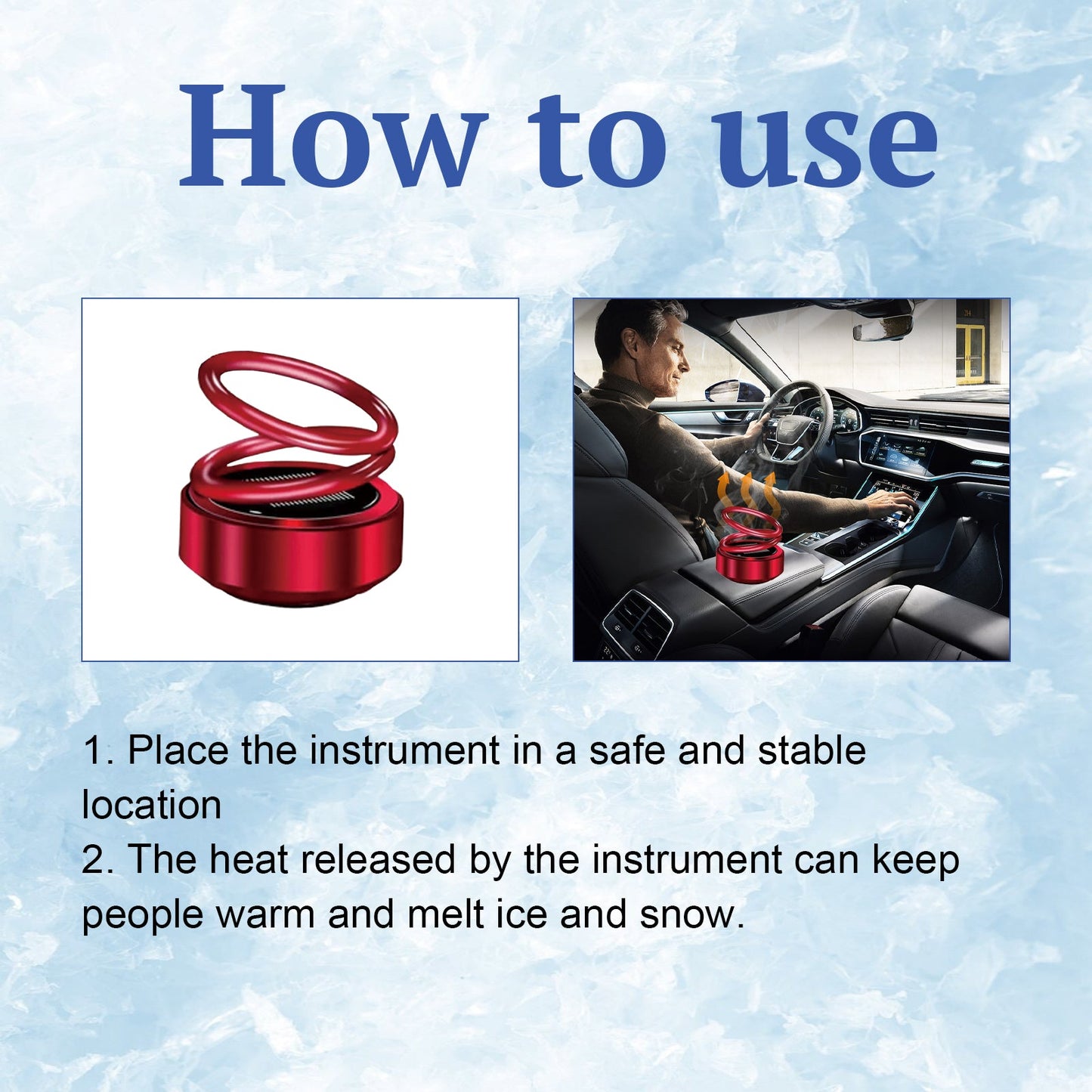 Portable Dynamic Molecular Heater, Car Window Snow, Ice And Fog Removal Convenient Heater - Korvel