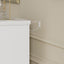 Modern 3 Drawer Bedroom Chest of Drawers with 7 Drawers Dresser Clothes Organizer -Metal Pulls White, 47.6″L x 15.7″W x 26.6″H - Korvel