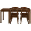 TOPMAX 65 "5-piece set with wheels and expandable dining table set 17.7" pull-out side table and small dining chair Brown - Korvel