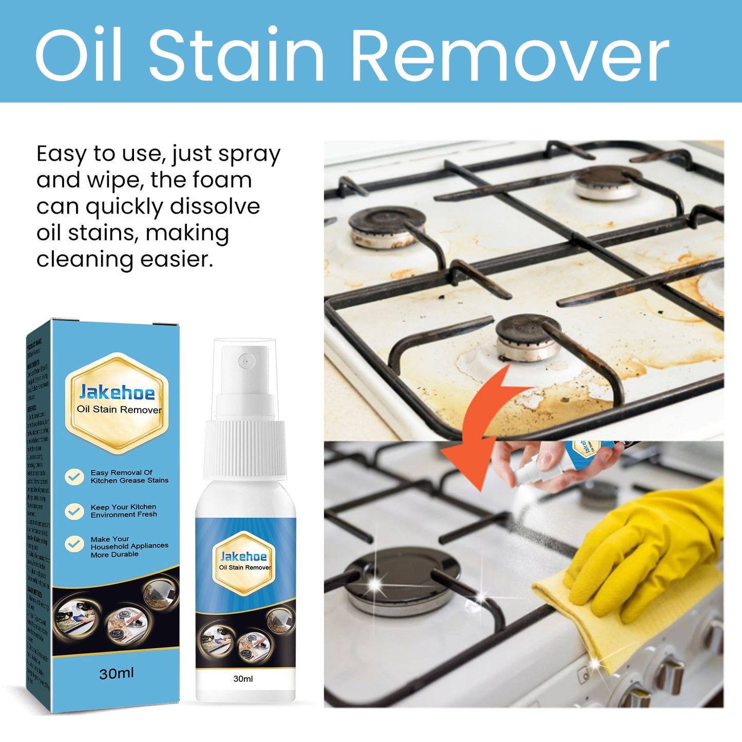 Premium Oil Stain Remover for Kitchen and Home