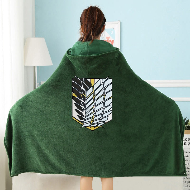 Wings of Liberty Survey Corps Attack on Titan Cape Blanket Otaku Shawl Blanket Anime Blanket Lunch Break Nap - Korvel