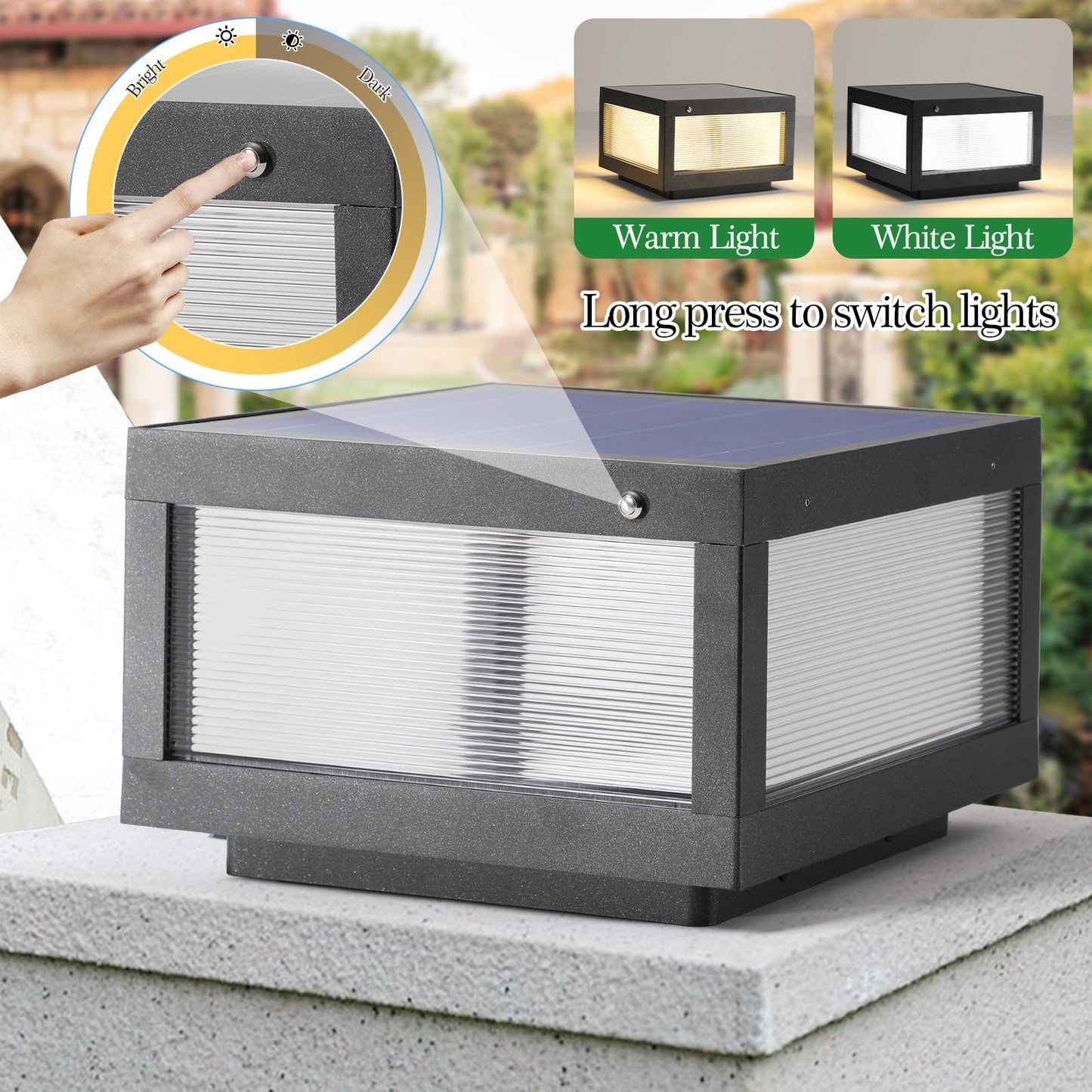 Dimmable Solar Wall Lamp for Pathway Lighting