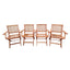 Foldable Patio Dining Set 4 Folding Chairs Indoor and outdoor universal Teak - Korvel