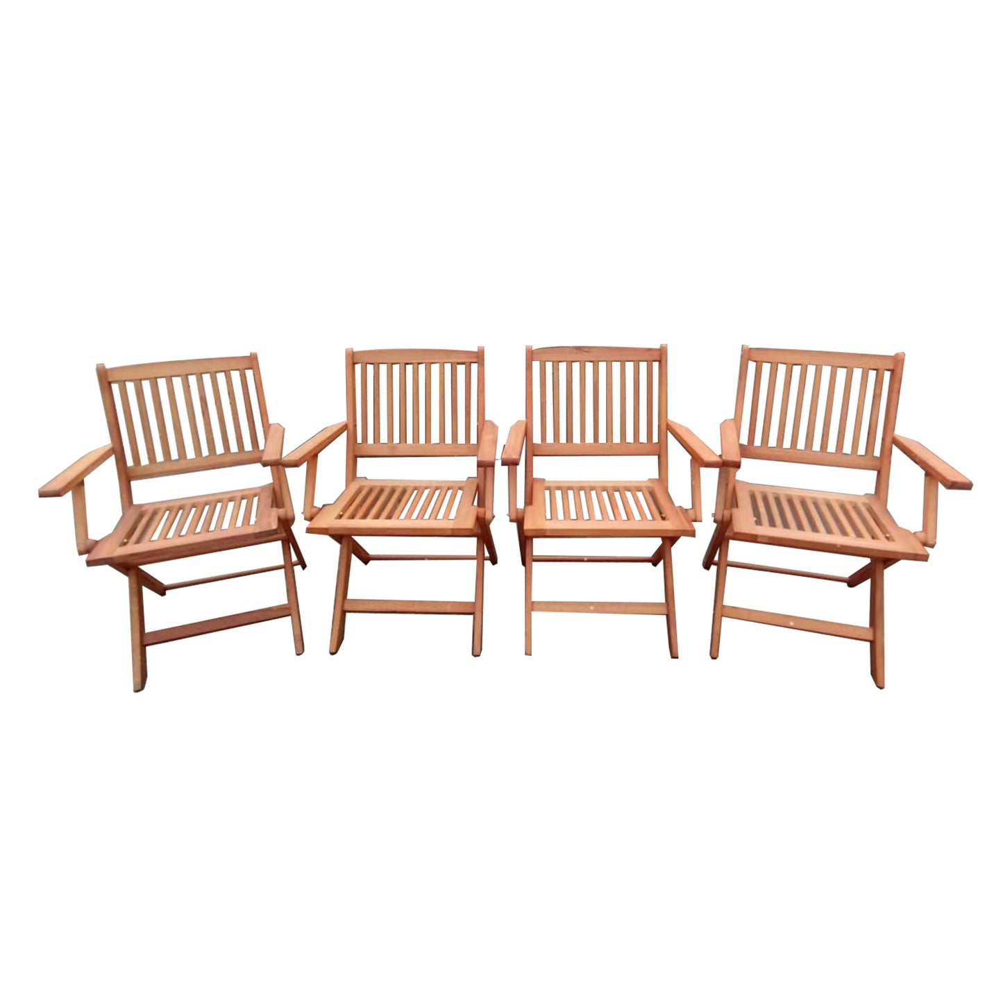 Foldable Patio Dining Set 4 Folding Chairs Indoor and outdoor universal Teak - Korvel