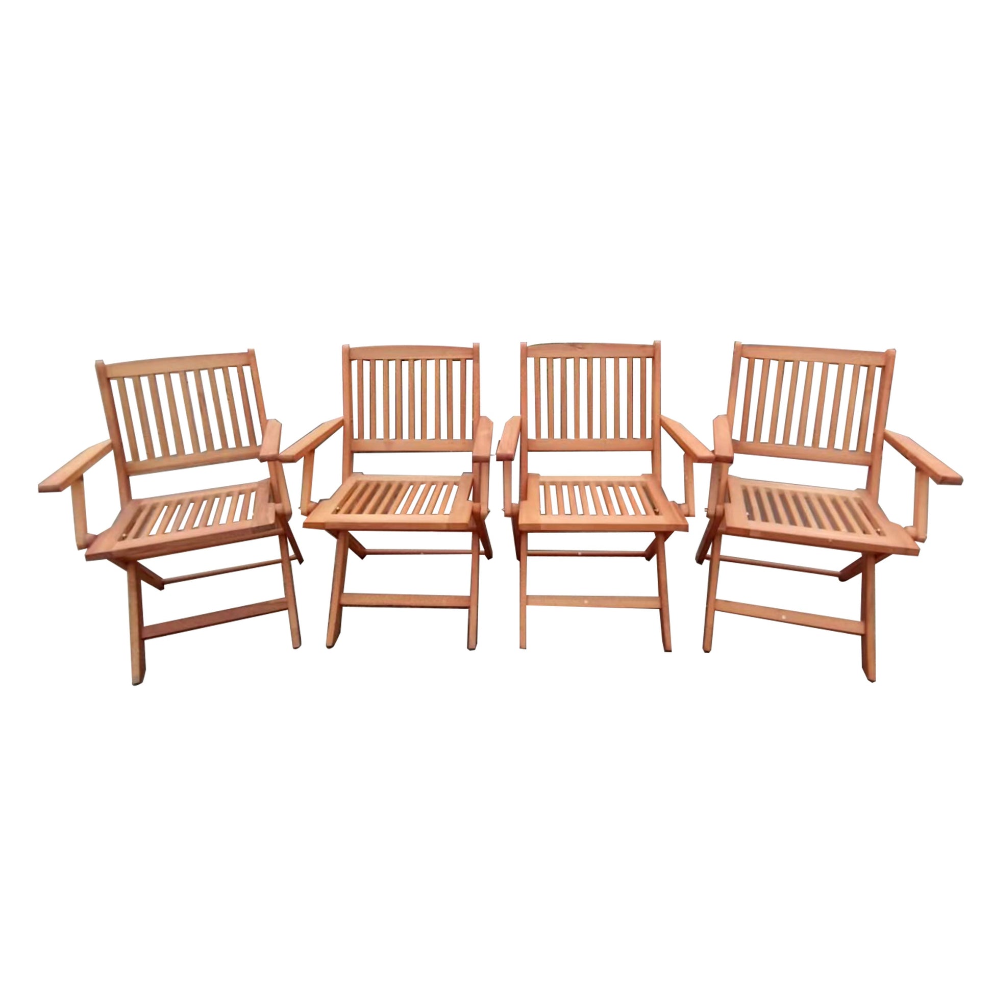 Foldable Patio Dining Set 4 Folding Chairs Indoor and outdoor universal Teak - Korvel