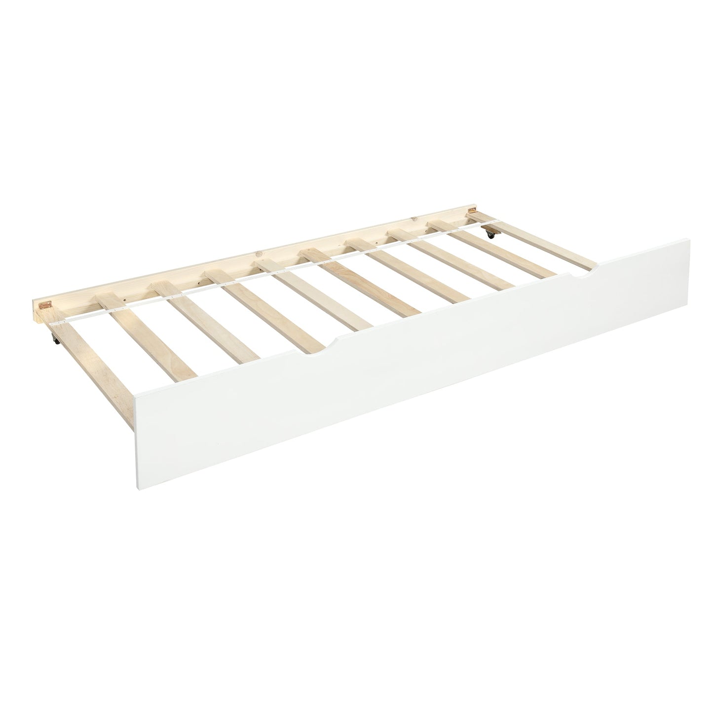 Daybed with Trundle Frame Set Twin Size White - Korvel