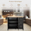 Kitchen Island & Kitchen Cart Mobile Kitehcn Island with Extensible Rubber Wood Table Top - Korvel