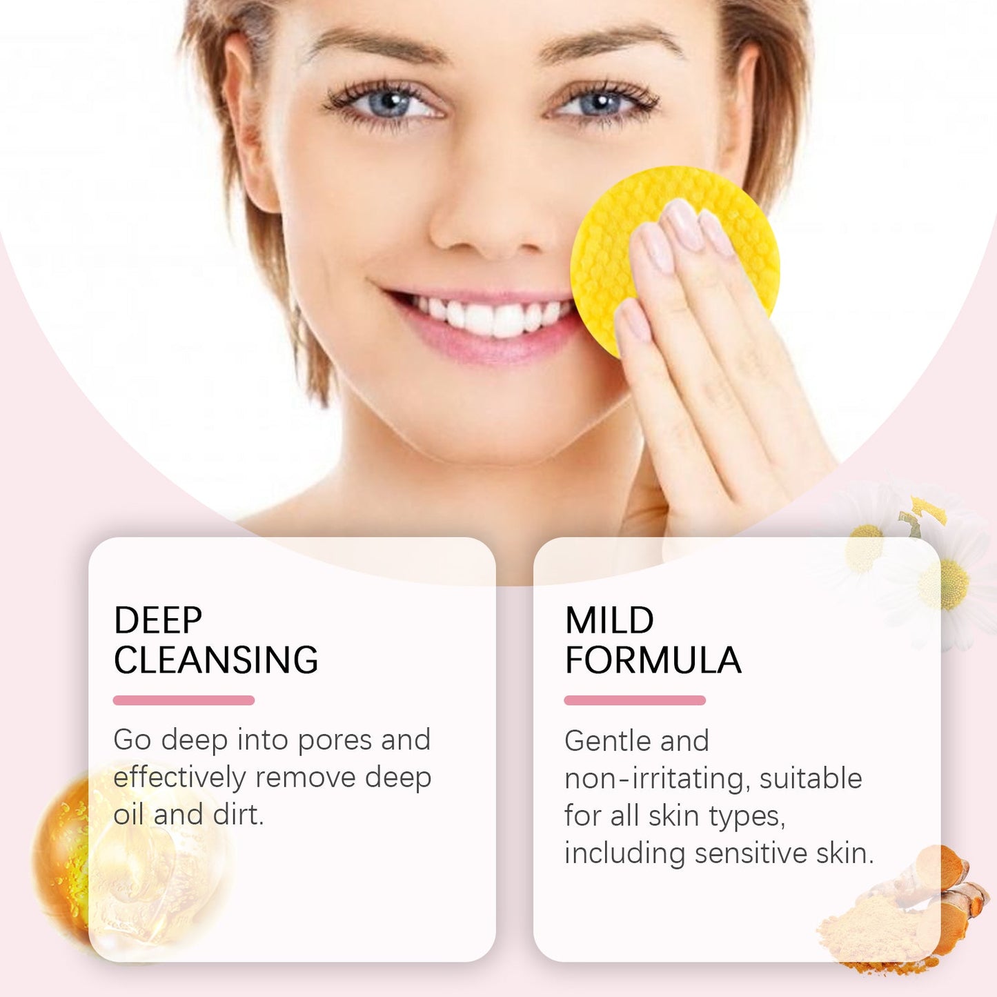 Turmeric Cleansing Pad Gently Cleanses Facial Skin And Hydrates And Moisturizes Skin Care Cleansing Pad - Korvel