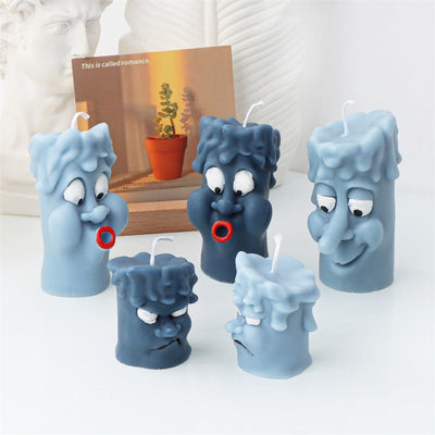 Funny Expression Silicone Candle Mold - Happy & Angry Faces