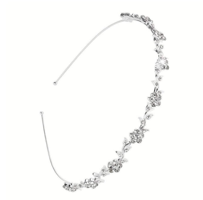 Plum blossom rhinestone bridal headband hair ornament headdress - Korvel
