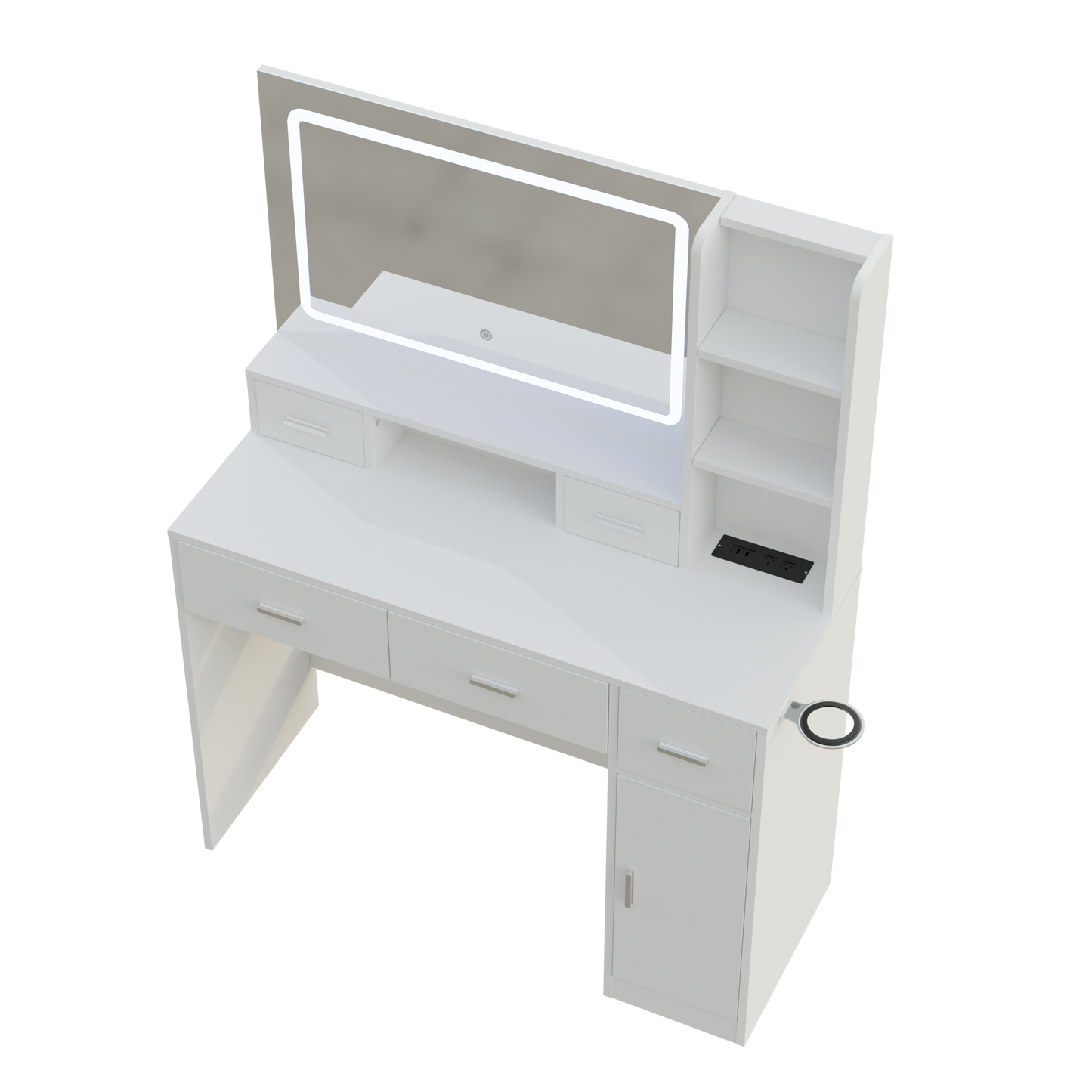 Smart mirror dressing table with drawers and storage cabinets, dressing table with bedroom dressing table, changing room - Korvel