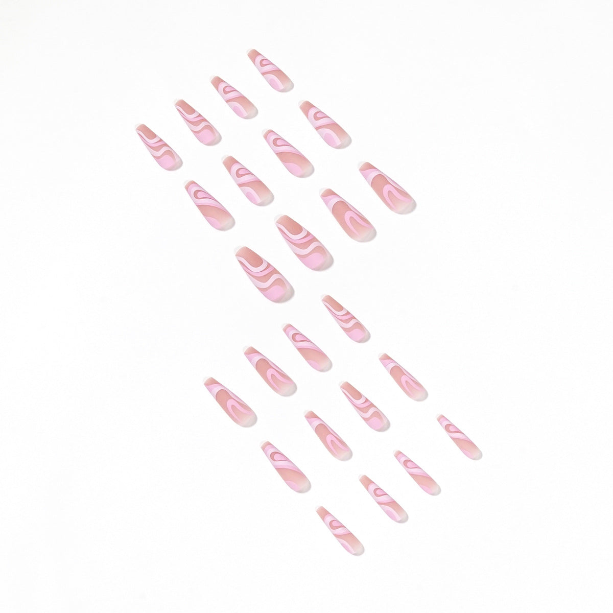Rose Color Matching Line Press On Nail Fake Nail Patch Wearing Nail Finished Product - Korvel