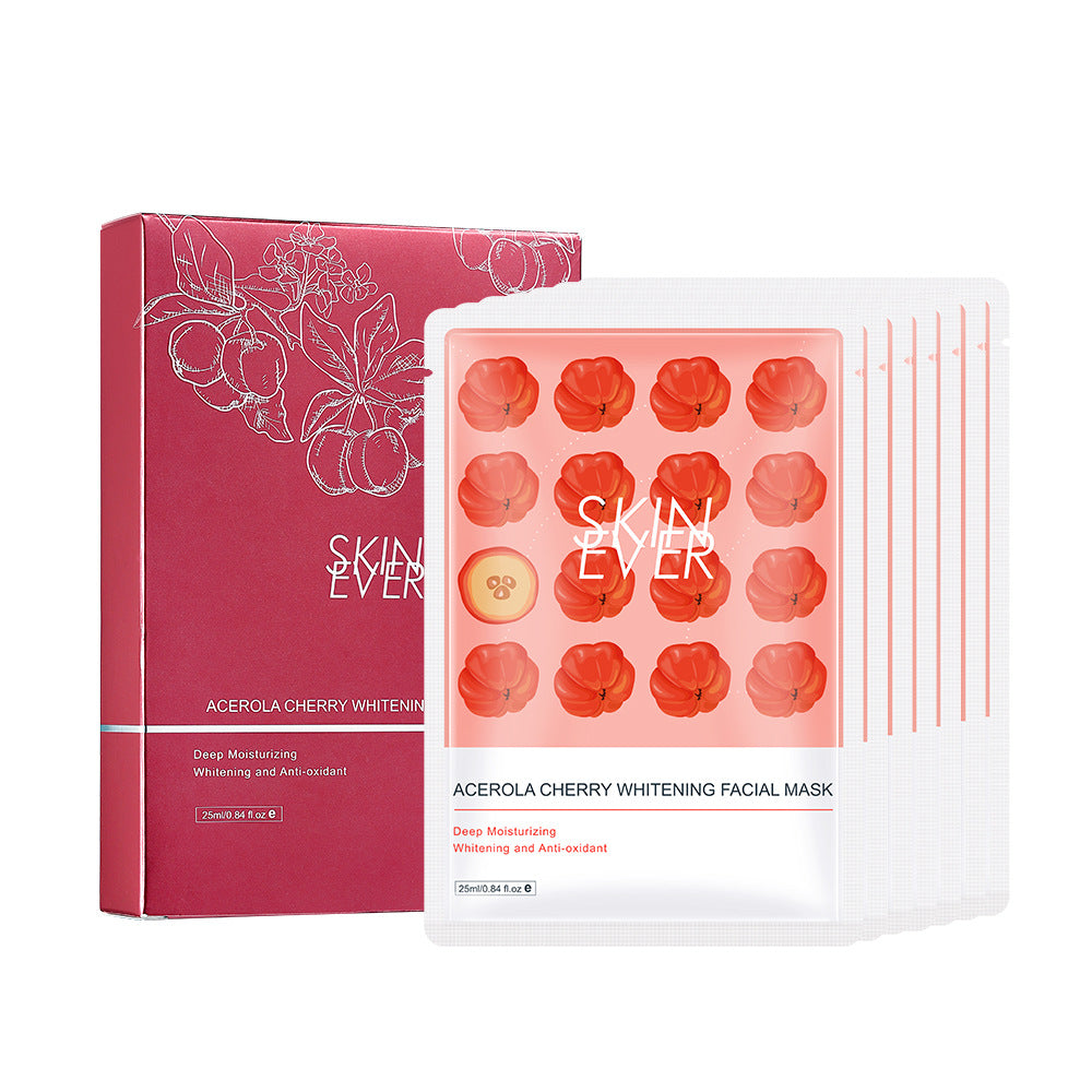 SKIN EVER Acerola Cherry Mask Pack Box of 7 Pieces Hydrating Moisturizing Nourishes Bright Skin SK035Z - Korvel