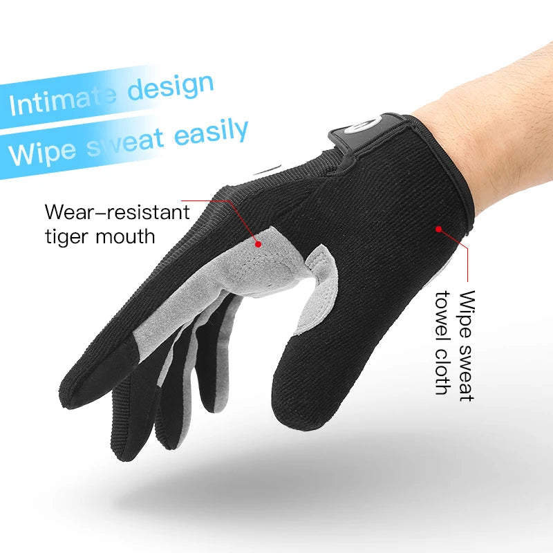 Men and women outdoor cycling windproof and cold proof motorcycle electric bike full finger touch screen anti slip gloves - Korvel