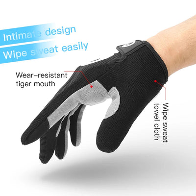 Men and women outdoor cycling windproof and cold proof motorcycle electric bike full finger touch screen anti slip gloves - Korvel