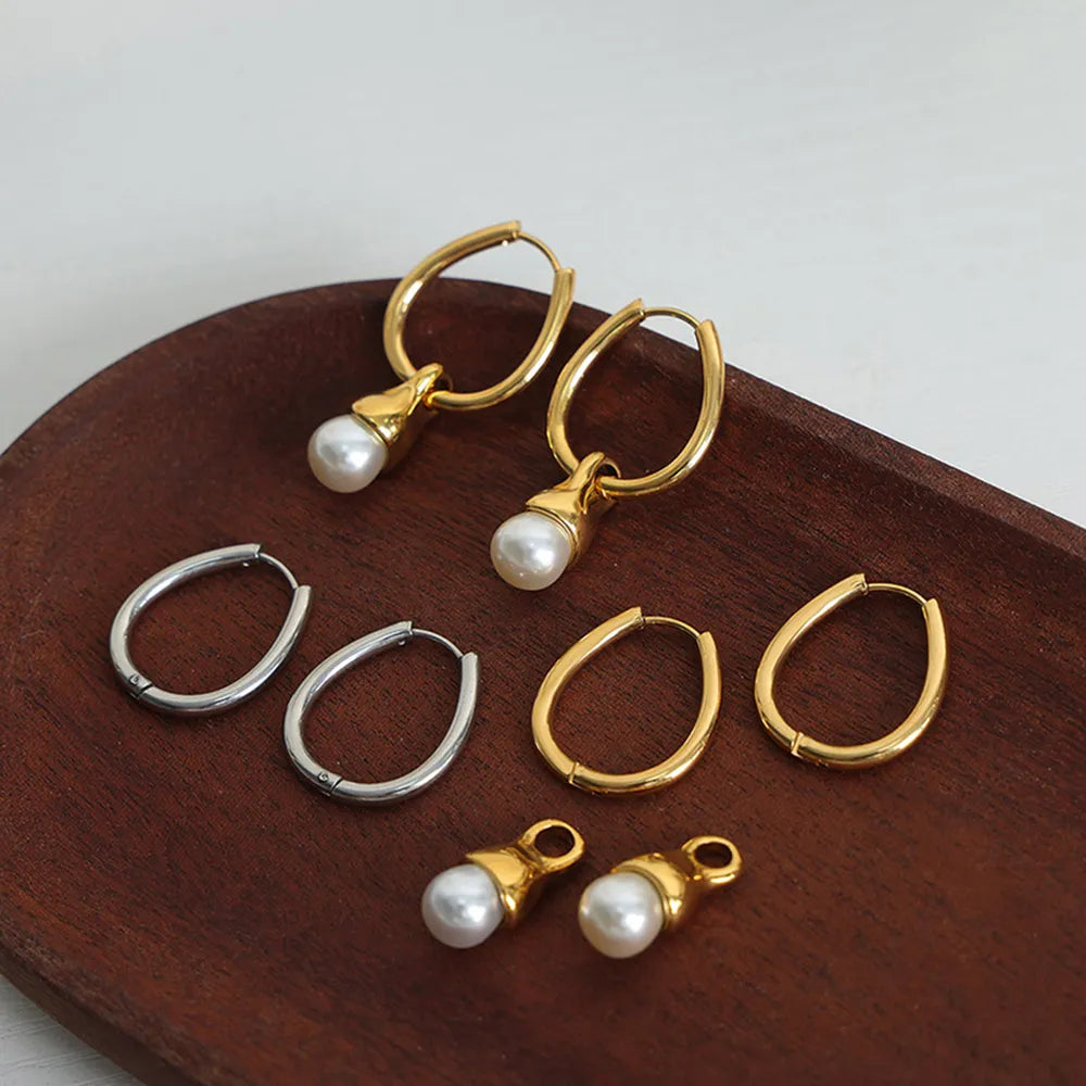 Boucles d'oreilles Huggie en acier titane premium