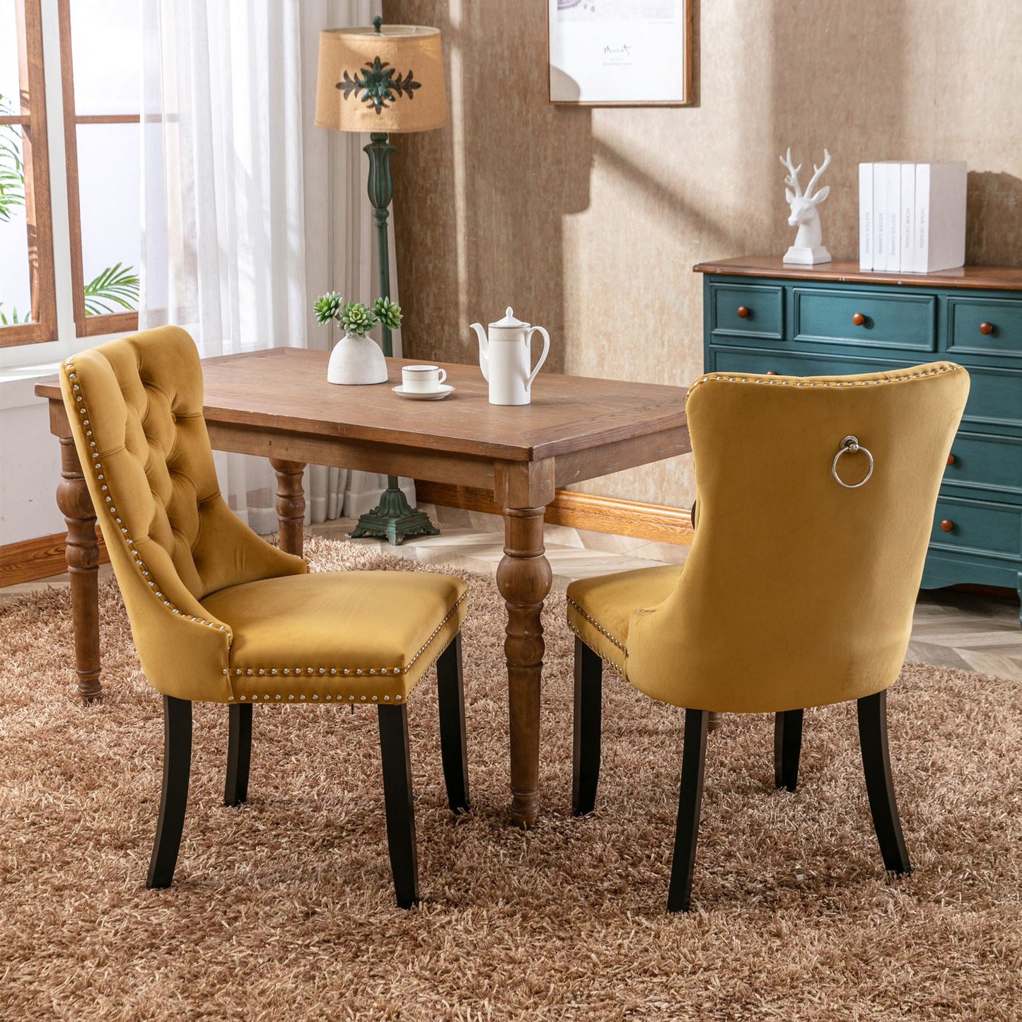 Ensemble de chaises de salle à manger en velours premium - Collection Nikki