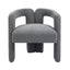 Teddy fabric modern design dining chair,open-Back ,modren kitchen armchair for Dinging Room(GREY) - Korvel