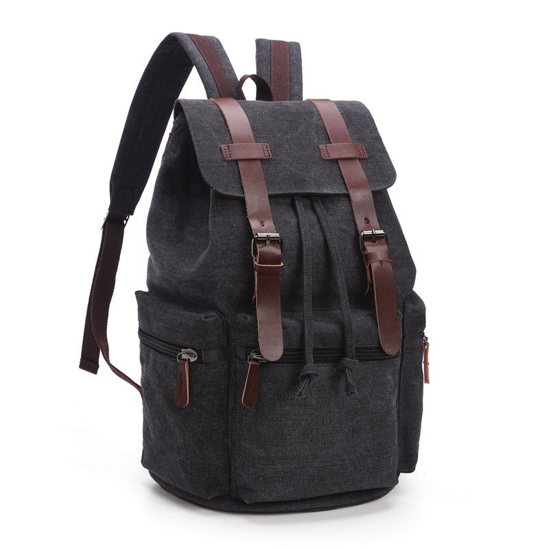 Durable casual large capacity travel bag computer backpack junior high school student school bag backpack Canvas - Korvel