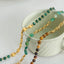 Collier en Chaîne de Perles d'Agate Élégant en Acier Titane Plaqué Or