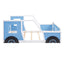 Full Size Classic Car-Shaped Platform Bed with Wheels,Blue - Korvel