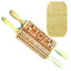 Wooden Rolling Pin Beechwood Laser Engraved Printed Rolling Pin Embossing Rolling Pin Christmas Flip Sugar Cookie Rolling Pin - Korvel