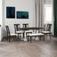 Traditional 6-Piece 78inch Trestle Extendable Dining Table Set with One 18inch Removable Leaf Distressed White - Korvel