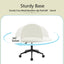 Velvet fabric office chair, mid back adjustable rotating computer chair, black legs, cushioned office chair with wheels ，White - Korvel