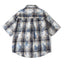 Tie dye printed plaid wide cut shirt - Korvel