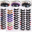 10 Pairs Of Color Mink Hair Fried Multilayer Thick Cross False Eyelashes 8D FLUFFY - Korvel