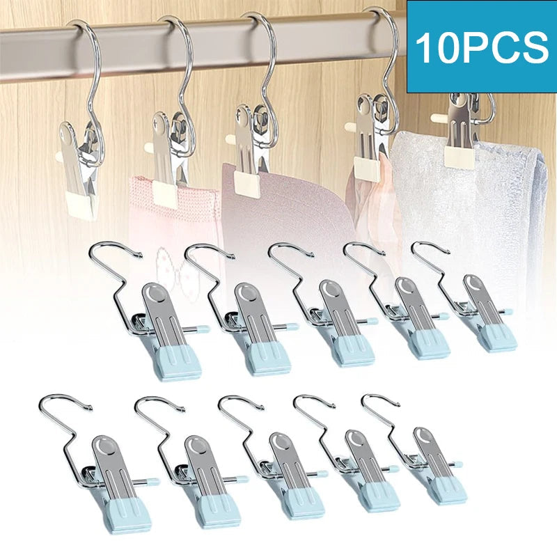 10pcs Premium Stainless Steel Clothespins for Laundry and Organization