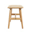 Woven Design Natural Oak Wood Backless Dining Bench