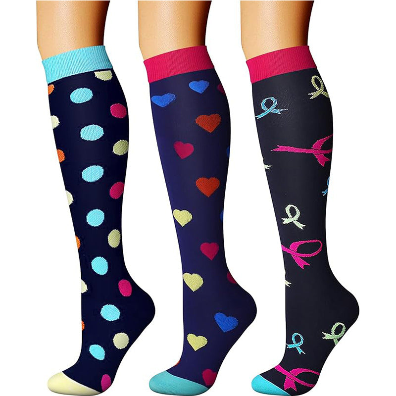 Sports pressure socks long tube socks calf socks compression socks skipping rope elastic cycling socks - Korvel