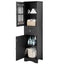 Tall Bathroom Cabinet, Freestanding Storage Cabinet with Drawer and Doors, MDF Board, Acrylic Door, Adjustable Shelf, Black - Korvel