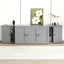 Queen Size Murphy Bed with Shelves, Cabinets and USB Ports,Gray - Korvel