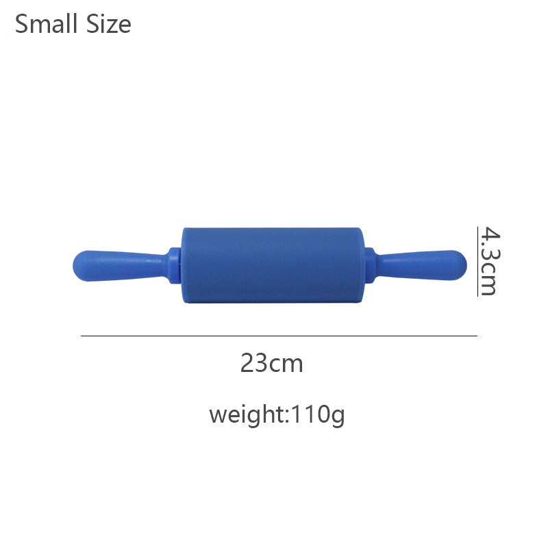 Wooden Handle Silicone Rolling Pin Rolling Pin Roller Flour Pin Small Medium And Large Household Baking Tools And Kitchenware - Korvel