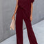 Single Shoulder Short Sleeve Jumpsuit - Korvel