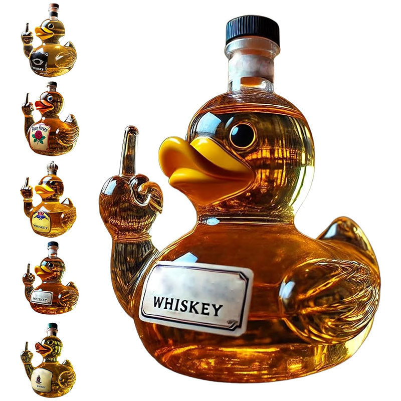10 Oz Middle Finger Duck Bottle - Funny Whiskey Duck Decanter. Great Prank Decoration for Bar, Office or Home - Korvel