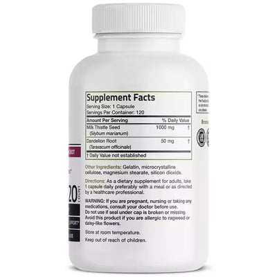 120 capsules of milk thistle grass dandelion root liver supplement - Korvel