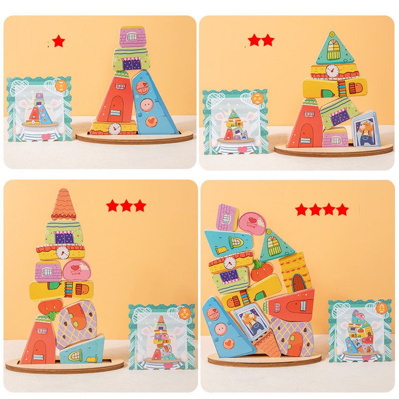 Colorful Wooden Building Blocks for Early Learning