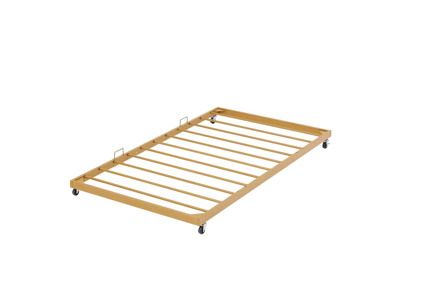 Elegant Golden Metal Daybed with Trundle - Twin Size