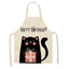 Cat Kitchen Aprons For Women Cotton Linen Bibs Household Cleaning Pinafore Home Cooking Apron kids kitchen barber - Korvel