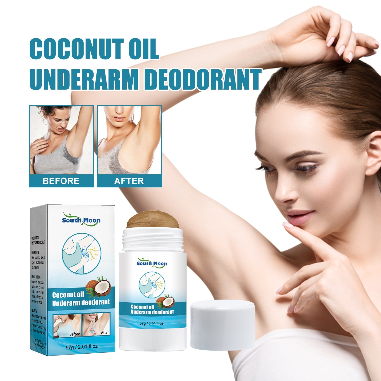 Coconut Oil Underarm Deodorant, Lighten Underarm Odor Refreshing And Fragrance Antiperspirant Cream - Korvel