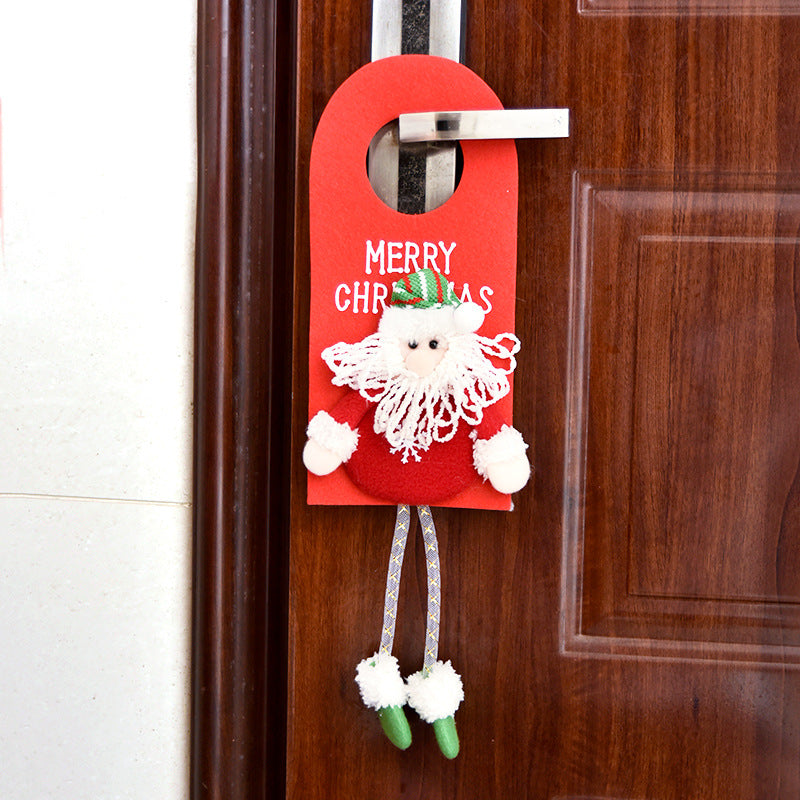 New Christmas Decorations Window Display Pendant Cartoon Old Man Snowman Doll Christmas Fabric Door Hanging - Korvel